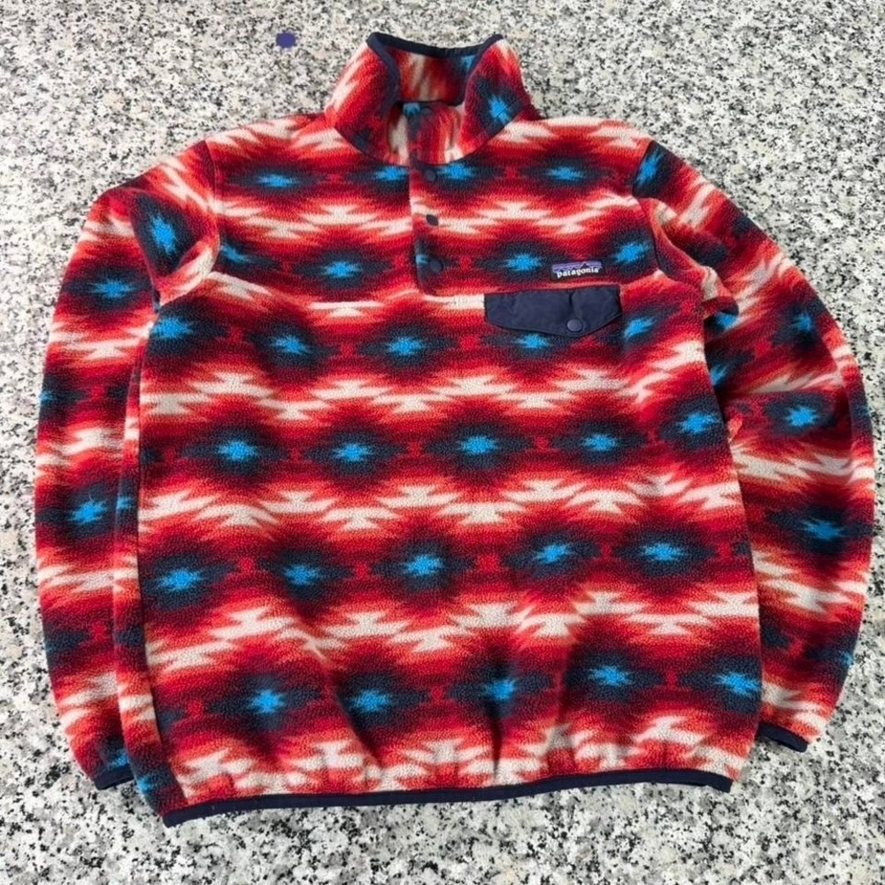 Patagonia Women's Synchilla Snap-T Fleece Wild Desert‎ Aztec Sweatshirt Small